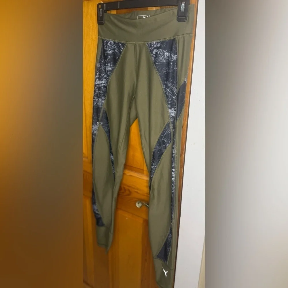 Puma Olive and Black Patterned Leggings